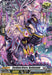 Here's a dynamic card illustration of "Cardinal Draco, Barbizonde (D-BT01/H26EN) [Genesis of the Five Greats]" from Bushiroad. This Cyber Dragon is adorned with intricate draconic cybernetic enhancements and armor, featuring glowing pink and blue accents that highlight its sharp, menacing details. The background bursts with a vivid mix of colors, conveying energy and action through a stunning holo effect.