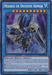 The image features a "Yu-Gi-Oh!" trading card titled "Nekroz of Decisive Armor [THSF-EN019] Secret Rare." It depicts an armored warrior wielding a large, ornate shield, standing in a dramatic pose against a purple and blue background. The Ritual Summon card includes various stats and descriptions at the bottom, with an ATK of 3300 and DEF of 2300.