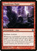 A Magic: The Gathering card titled "Thunderous Might [Born of the Gods]," which costs 1 red mana and 1 generic mana. It is an Enchantment – Aura card, illustrated by Jaime Jones. The artwork shows a robed figure summoning lightning bolts in a stormy environment near a large, otherworldly stone structure.