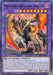 This is a "Yu-Gi-Oh!" trading card named "Brigrand the Glory Dragon [MP21-EN185] Rare," a Fusion/Effect Monster from the 2021 Tin of Ancient Battles. It features a fearsome dragon with black, red, and gold armor, breathing flames. This Tri-Brigade card has an ATK of 2500 and DEF of 2000. Descriptive text details are