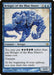 The image displays a Magic: The Gathering card titled "Bringer of the Blue Dawn [Fifth Dawn]," a rare creature. It has a casting cost of 7 blue-blue mana and is a 5/5 with Trample. The alternate casting cost requires one each of white, blue, black, red, and green mana, and its ability allows you to draw two cards at the beginning of your upkeep. The illustration showcases a large figure.