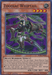 The image is a Yu-Gi-Oh! trading card titled "Zoodiac Whiptail [RATE-EN016] Super Rare." The card features an anthropomorphic Beast-Warrior with a whip-like tail, wielding a double-ended lance. Set against a mystical, swirling purple vortex, the Effect Monster details its Xyz Material attributes, attack (1200), and defense (400) stats.