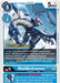 A Digimon trading card for "MailBirdramon [BT10-021] [Xros Encounter Pre-Release Cards]" featuring a blue, robotic bird-type creature with large wings and metallic armor. Aligned with the Blue Flare team led by Kiriha Aonuma, its stats include: Digivolve Cost: 2, Play Cost: 5, DP: 5000, Lv. 4. Special effects include "Pre-Release.