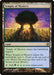 A Magic: The Gathering card titled "Temple of Mystery [Theros]" in the Theros setting showcases a vibrant illustration of a majestic tree archway with radiant light and a sunset sky. The land card text reads: “Temple of Mystery enters the battlefield tapped. When Temple of Mystery enters the battlefield, scry 1. Tap: Add green or blue mana.