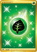 This Grass Energy (283/264) [Sword & Shield: Fusion Strike] card from the Pokémon brand features a Basic Energy design from the Sword & Shield: Fusion Strike series. It boasts a bright green background with white sparkles and a glowing, central symbol of a black leaf on a green energy orb. The top left corner reads "ENERGY" in silver text, with bottom text crediting Pokémon and related entities.