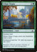 A Magic: The Gathering product titled "Urban Utopia [Guilds of Ravnica]" from the Guilds of Ravnica set. The green-bordered illustration shows an enchanting city with a domed building and lush vegetation. The text reads: "Urban Utopia, 1G, Enchantment – Aura, Enchant land, draws a card, adds any color mana." Flavor text: "Ravnica's diversity produces
