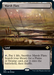 The image is a Magic: The Gathering card titled "Marsh Flats (Extended Art) [Modern Horizons 2]" from Modern Horizons 2. It is a land card featuring a marshy landscape with tall reeds and distant lights. The card text reads, "{T}, Pay 1 life, Sacrifice Marsh Flats: Search your library for a Plains or Swamp card, put it onto the battlefield, then shuffle.