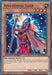 A Yu-Gi-Oh! trading card, Amazoness Sage [SGX3-END08] Common, features an Earth attribute, Level 4 Warrior/Effect Monster from Speed Duel GX. The card showcases a fierce, armored warrior wielding a spear with blue and gold hair accessories. Its effect focuses on destroying the opponent's Spell/Trap Cards and it boasts ATK 1400 and DEF 700.