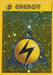 A Pokémon Lightning Energy (WotC 2002 League Promo) [League & Championship Cards] with a yellow border and the word "Energy" at the top. The center features a yellow circle with a black lightning bolt. The background is green with holographic sparkles, dots, and star shapes, making it perfect for League & Championship Cards collections.