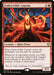 The image is of an Emberwilde Captain [Commander Legends] card from Magic: The Gathering. It features fiery artwork of a Djinn Pirate surrounded by flames, holding a burning sword. The card costs 3R, is rare (R), with power/toughness of 4/2, and has abilities related to becoming and attacking the monarch.
