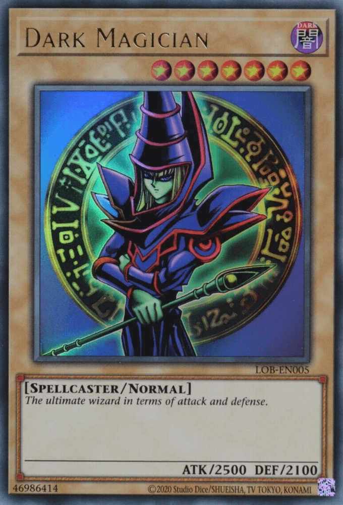 This Ultra Rare Yu-Gi-Oh! trading card from the Legend of Blue Eyes series showcases 