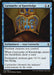 The Magic: The Gathering card named "Cartouche of Knowledge [Amonkhet]" is an Enchantment—Aura Cartouche with a blue border. The artwork features an ornate, golden cartouche. Its text reads: "Enchant creature you control. When Cartouche of Knowledge enters the battlefield, draw a card. Enchanted creature gets +1/+1 and has flying.