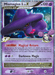 A Holo Rare Pokémon card from the Platinum: Rising Rivals set, featuring Mismagius GL LV.X (110/111) [Platinum: Rising Rivals] with 100 HP. Mismagius, a ghostly figure in a purple hat and cloak, boasts abilities like "Magical Return" and "Darkness Magic." The design is purple with holographic accents and a headshot of a female trainer in the bottom right corner.