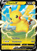 A Pokémon trading card featuring Pikachu V (086/264) [Sword & Shield: Fusion Strike] from the Pokémon series. Pikachu is depicted mid-jump with a determined expression, surrounded by electric sparks. The Ultra Rare card boasts stats: HP 200, attack moves - Tail Whap (20 damage) and Thunderbolt (100 damage). It includes the V rule and symbols for resistance and weakness.
