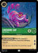 An illustrated card from Disney Lorcana: The First Chapter, featuring the Cheshire Cat - Not All There (71/204) [The First Chapter] from Alice in Wonderland. This uncommon card outlines its attributes: Cost Ink 3, strength 0, and willpower 3. Its ability, "Lose Something?", banishes the challenging character if the Cheshire Cat is challenged and banished.