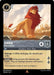 A rare card from Disney Lorcana's The First Chapter features Simba, titled "Simba - Returned King (189/204) [The First Chapter]." Against a sunset backdrop, Simba stands proudly. The card costs 7 ink droplets and boasts stats of 4 attack and 6 defense. Abilities include "Challenger +4" and "Pounce." The text reads, "I'll do whatever it takes to save my kingdom.”