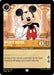 A Disney Mickey Mouse - True Friend (12/204) [The First Chapter] trading card featuring Mickey Mouse, labeled "True Friend." Mickey stands smiling in front of an ornate, golden doorway. The card has values 3 and 3 in two gold circles on the right. Text below reads: "As long as he's around, newcomers to the Great Illuminary will always get a warm welcome.