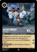 A Disney Mickey Mouse - Musketeer (186/204) [The First Chapter] trading card features Mickey Mouse as a Musketeer. Dressed in a blue musketeer outfit with hat and sword, Mickey stands heroically. This rare card has a cost of 6, strength of 2, and willpower of 7. Abilities include Bodyguard and a boost for other Musketeers.