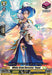 A fantasy-themed trading card from Bushiroad, featuring "White Crow Sorcerer, Taxus (D-BT01/104EN) [Genesis of the Five Greats]," who stands confidently amidst white crows. Donning a blue and white outfit adorned with feathers and magical accessories, this character hails from the Keter Sanctuary. Text on the card includes stats and game details.