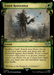 The image shows a Magic: The Gathering card named Entish Restoration [The Lord of the Rings: Tales of Middle-Earth Showcase Scrolls]. It features a towering tree-like creature in a desolate landscape holding a glowing green orb. As an instant with a cost of 2 colorless mana and 1 green mana, its text describes abilities involving basic land cards.