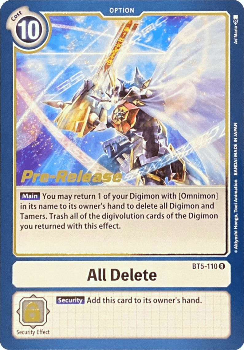 The image showcases a Digimon card titled 