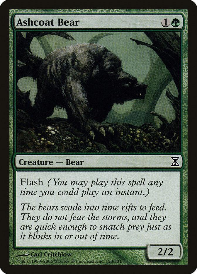 A Magic: The Gathering product, Ashcoat Bear [Time Spiral], depicts a creature named 