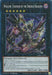 A Yu-Gi-Oh! trading card titled "Wollow, Founder of the Drudge Dragons [DABL-EN047] Super Rare." This Darkwing Blast Xyz/Effect Monster features a menacing dragon wielding a scythe, with a dark, swirling background and glowing purple eyes. With ATK 2400 and DEF 1300, it requires 2 level 6 monsters to summon and boasts various effects.