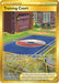 A Pokémon Trading Card game card named "Training Court (282/264) [Sword & Shield: Fusion Strike]" from the Pokémon set. This Secret Rare card is bordered in gold and features a brick courtyard with a Poké Ball design on the ground. A door and outdoor furniture are visible in the background, fitting for a Stadium card's role in gameplay.