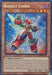 A Yu-Gi-Oh! card titled Rokket Coder [BLMR-EN006] Secret Rare, featuring a red and green robotic humanoid with rocket-like appendages, strikes a dynamic pose against a glittering holographic background. As part of the Code Talker monsters, it boasts 1700 ATK and 300 DEF. It's a 1st Edition Cyberse/Effect type card.