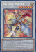 A Yu-Gi-Oh! card titled "Tri-Edge Master [BLMR-EN008] Secret Rare." This Secret Rare Synchro/Effect Monster features an armored warrior with a long red scarf, wielding a trident. The warrior is surrounded by sparkling holographic effects. The card's attributes include ATK 2100, DEF 1800, and detailed effect descriptions in the text box below the image.