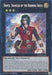 A Secret Rare "Yu-Gi-Oh!" trading card featuring Dante, Traveler of the Burning Abyss [BLMR-EN081]. This Xyz/Effect Monster with long green hair, dressed in medieval adventurer attire, holds a cup. With ATK 1000 and DEF 2500, its text and effects detail its powerful abilities in the game. Part of "Battles of Legend: Monstr