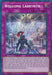 A Yu-Gi-Oh! trading card titled "Welcome Labrynth [BLMR-EN102] Secret Rare," featured as a Secret Rare in the Battles of Legend series, with a purple border and "Trap Card" in the upper right corner. The illustration depicts a knight standing in a dim, eerie hallway with gothic architecture. The card text explains summoning abilities and effects for "Labrynth" monsters.