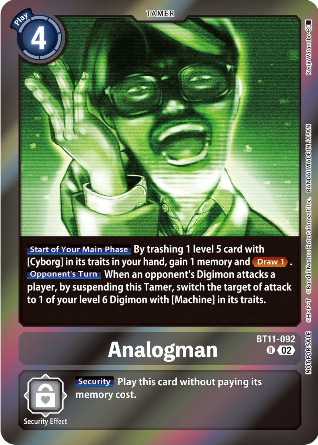 A green-themed trading card titled 