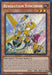 A "Yu-Gi-Oh!" trading card named Revolution Synchron [DUNE-EN002] Secret Rare, a Tuner/Effect Monster from the Duelist Nexus series. The holographic card features a mechanical, yellow and silver toy soldier equipped with a red drill and rocket arms, standing on a mechanical gear. The card has 900 ATK and 1400 DEF, and includes detailed effect text.