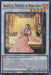 The Yu-Gi-Oh! card "Angelica, Princess of Noble Arms [DUNE-EN040] Ultra Rare" features stunning artwork of a maiden in flowing peach-colored robes holding a weapon. Set in an ornate, Asian-themed background, this Duelist Nexus Synchro/Effect Monster boasts ATK 1200 and DEF 2400, with detailed text on its attributes and effects.