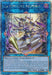 A Yu-Gi-Oh! trading card titled "Altergeist Adminia [DUNE-EN047] Quarter Century Secret Rare," boasts shimmering holographic artwork depicting a mechanical, purple figure with multiple appendages resembling insect legs, wielding energy blasts. This LINK-4 Link/Effect Monster has impressive stats of ATK/3000 with detailed effects and abilities listed below the image.