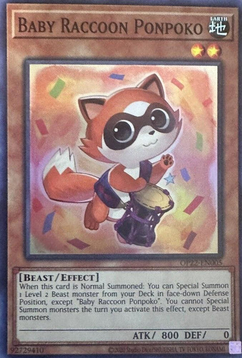 Baby Raccoon Ponpoko [OP22-EN005] Super Rare