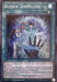 The image displays a "Runick Dispelling [OP22-EN010] Super Rare" Quick-Play Spell Card from the Yu-Gi-Oh! trading card game, featured in OTS Tournament Pack 22. The card depicts two characters in magical attire casting a spell, with mystical energy swirling around an outstretched hand. The text outlines the activation effects and conditions.