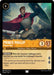 A trading card features Prince Phillip with a determined expression, leaping forward with a sword in hand. The red cape billowing behind him complements his medieval attire. The card's text includes his name, "Dragonslayer," stats (3/3), heroism ability, and a quote about overcoming life's challenges in Disney's Prince Phillip - Dragonslayer (16/204) [The First Chapter].