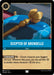 A card from the first chapter of the Disney Lorcana trading card game. The card depicts a golden scepter with a blue gem at its base, resting on a blue and white cloth. Text reads "Scepter of Arendelle (170/204) [The First Chapter]." It is an Uncommon Item card with COMMAND ability, giving a character Support this turn. The cost is 1 ink.