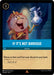 A rare Disney action card titled "If It's Not Baroque (162/204) [The First Chapter]" featuring a cheerful, anthropomorphic clock character wearing glasses and holding a blue vase. Released on 2023-08-18, the card instructs players to return an item card from their discard pile to their hand. Includes flavor text: "... Don't fix it.