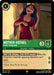 A card from Disney's The First Chapter featuring the Super Rare Mother Gothel, titled "Mother Gothel - Selfish Manipulator (90/204)." The card has a cost of 6, a 3 attack, and a 6 defense. The caption reads "Great. Now I'm the bad guy." It features an image of Mother Gothel in a red dress, smiling mischievously.