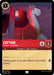 A Disney Captain - Colonel's Lieutenant (106/204) [The First Chapter] card titled "Colonel's Lieutenant, The First Chapter," depicts a horse standing alertly beneath a glowing red lantern in a barn. The horse's expression is serious, with one ear perked up. This uncommon card has a cost of 5, attack power 6, defense 5, and reads: “Barking signal. It's an alert. Report to the