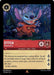A Disney Stitch - Abomination (125/204) [The First Chapter] card from The First Chapter featuring Stitch from the movie Lilo & Stitch. This rare card depicts Stitch, labeled as "Abomination," in armor with a mischievous grin. Key stats include a cost of 6, strength of 4, and willpower of 6. The card's quote says, “His destructive programming is taking effect.”