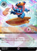 A Disney Stitch - Carefree Surfer (Enchanted) (206/204) [The First Chapter] trading card features "Stitch, Carefree Surfer." Surfing on a yellow surfboard, Stitch wears pink sunglasses and holds a soft toy. Displaying attributes: Dreamborn, Hero, and Alien with strength 4 and willpower 8, it includes the ability "Ohana".