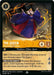 A Disney trading card titled "The Queen - Commanding Presence (26/204) [Rise of the Floodborn]" from the Rise of the Floodborn series shows a Super Rare illustration of a regal figure in a red and purple robe with a crown, surrounded by an aura of magical flames. With stats of 5 cost, 4 attack, and 3 defense, she exudes Commanding Presence with abilities "Shift 2" and "Who is.