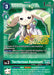 This Terriermon Assistant [EX4-033] (Alternate Art) (Judge Pack 4) [Alternative Being Booster Promos] showcases Terriermon Assistant. The background is green with digital patterns, featuring the small, white and green creature with long ears and a cloak, holding a staff. Attributes include Level 3, Vaccine, Beast, 3 Play Cost, and 1000 DP. Special abilities relate to suspending other Digimon.