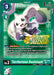 A Digimon card featuring Terriermon Assistant [BT5-046] (Judge Pack 4) [Battle of Omni Promos], a cute, green and white bunny-like creature with large ears. The vibrant green-bordered card showcases its name, "Terriermon Assistant [BT5-046] (Judge Pack 4)," attributes, stats, effects including the Digi-Burst ability, and level (Lv.3), as part of the Battle of Omni Promos series by Digimon.