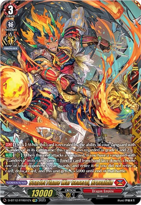 Scarlet Flame War General, Bravaldin (D-BT12/FFR01EN) [Evenfall Onslaught]