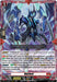 A "Dragon Empire" card from the game "Cardfight!! Vanguard," this piece showcases an armored blue dragon humanoid with sharp edges and blade-like wings. The card, named "Vairlord (D-BT12/002EN) [Evenfall Onslaught]," details various stats and abilities, including power, critical value, and special effects labeled "Trickmoon" from the Evenfall Onslaught series by Bushiroad.